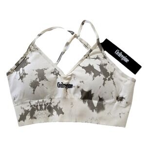 Civil Regime Reaper Wash Kelly Seamless Sport Bra Womens Medium Beige Camo Print